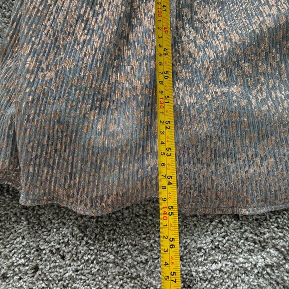 Anthropologie Silver Textured Cap Sleeve Flowy Maxi Dress - Picture 11 of 11